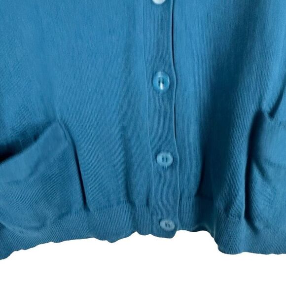 Gap Cotton Jade Cardigan size Medium 3/4 sleeve Button Front - Picture 4 of 8